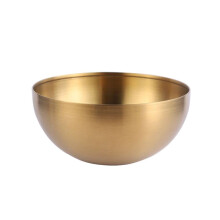 Stainless Steel Double Wall Rice Bowls Insulated 20cm Gold Serving Bowls For Soup Salad Fruit Noodle Ice Cream
