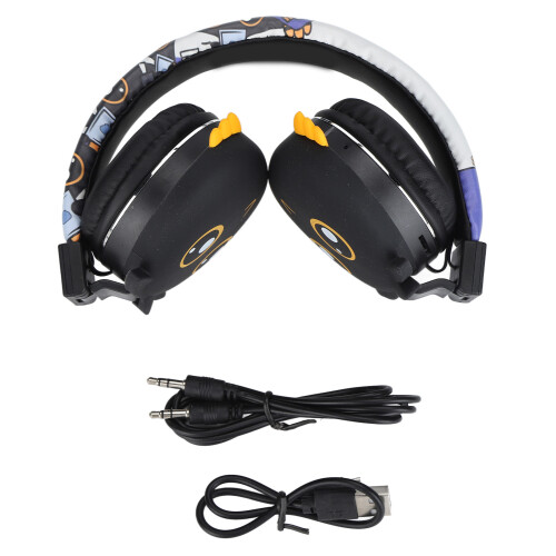 Kids Wireless Headphones Bluetooth Foldable With Volume Control Adjustable Headband Noise Cancellation And Microphone For Virtual Class Learning