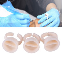 Silikon-Ink-Ring-Becher, 100 Stück, für Semi-Permanent-Tattoos, Pigmenthalter, Groß