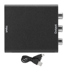 Koaksialmodulator RF-omformer AV til RF koaksialmodulator komposittadapter signalforsterker med lang rekkevidde Slitesterkt metallhus for DVD PS2Xbox