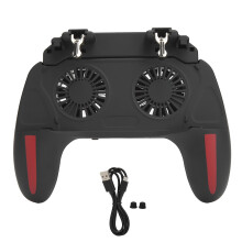 Tragbarer Gamecontroller für Mobiltelefone, ergonomischer Joystick-Griff mit Kühlventilator und integriertem Akku, verstellbarer Schwenkarm