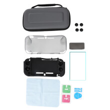Draagtas voor Nintendo Switch Lite, TPU-hoes met schermbeschermer en vakjes voor gamekaarten, schokbestendige reistas, allround bescherming
