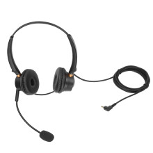 Office Telephone Binaural Headset With Noise Cancelling Microphone And 2.5Mm Connector Wideband Audio Enhances Voice Quality Compatibility With DECT