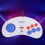 Retro Arcade Pad, Wireless Connectivity Turbo Function Rechargeable Battery D-Pad for Sega Genesis Mini, PC, Mac, Steam, Switch (Compact White) 6