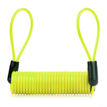 Motorcycle Security Spring Wire Disc Brake Lock Reminder Cable 120cm PVC Coated Steel Coil Cord Yellow Scooter Helmet