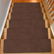 Non Slip Soft Carpet Stair Treads 15 Pack 7.9x30 Inches SelfAdhesive Machine Washable Mats Black