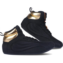 Boxing Shoes Unisex Adult Wrestling Shoes  Traction Combat Shoes NonSlip Breathable Training Boots Black 31EU