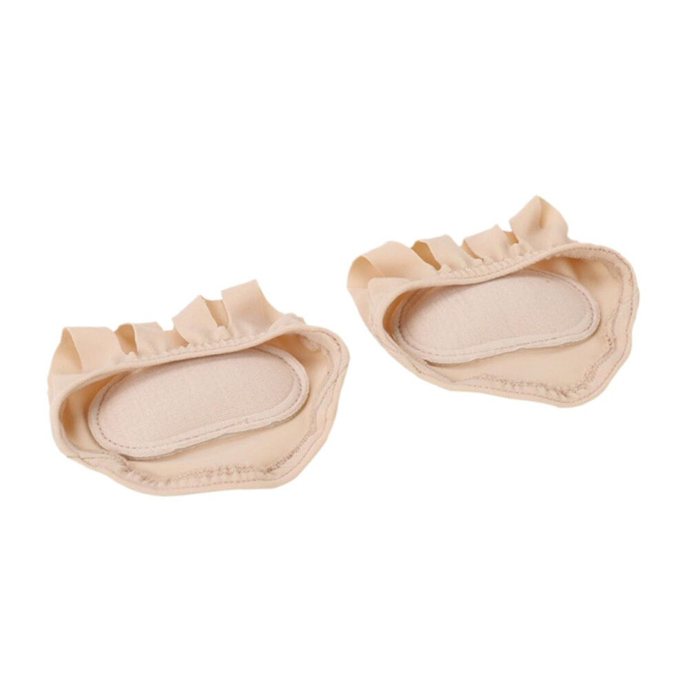 Women's Ball Of Foot Relief Pads Skin Color Cushion With Toe Loop Wearresistant Elastic Memory Cloth Protection For