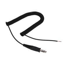 Duurzame, opgerolde verlengkabel voor luchtvaartheadsets, rekbare vervangingskabel met militaire connector U-174/U, hoogwaardig materiaal,