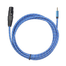 Stereo TRS-kabel för musikinstrument, brusreducerande ljudadapterkabel med hög ljudkvalitet, kopparpläterad aluminium och flätat nät,
