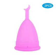 Eco-Friendly Menstrual Cup, Hypoallergenic Soft Silicone Reusable Period Kit, Leak Proof Odor Proof Protection for Feminine Hygiene, 2Pcs