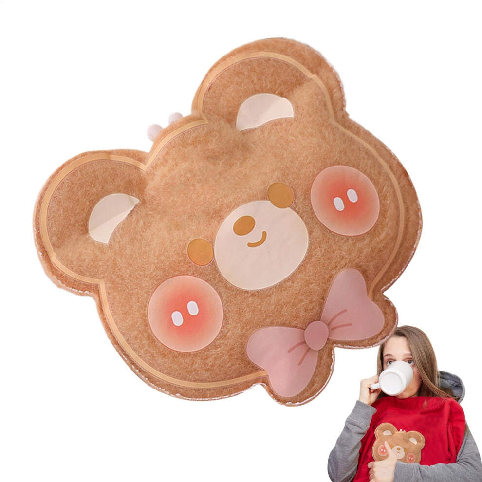 Plush Hot Water Bottle Cute Bear Cartoon Design for Winter Heat Therapy Adults and Kids 4XLarge