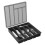 Silverware Organizer with Lid, Covered Cutlery Tray for Kitchen Drawer, 6 Compartment Black 1