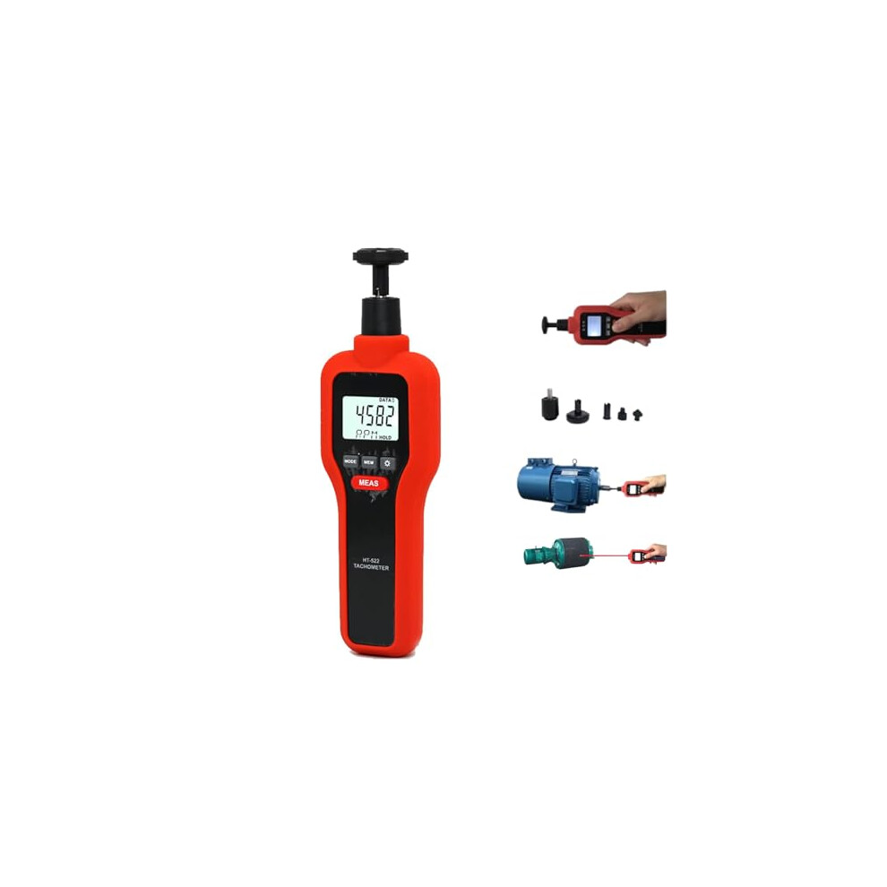 Digital Tachometer Handheld Contact And Noncontact With Lcd Backlight Rpm Meter For Motors And Fans 9382693120106