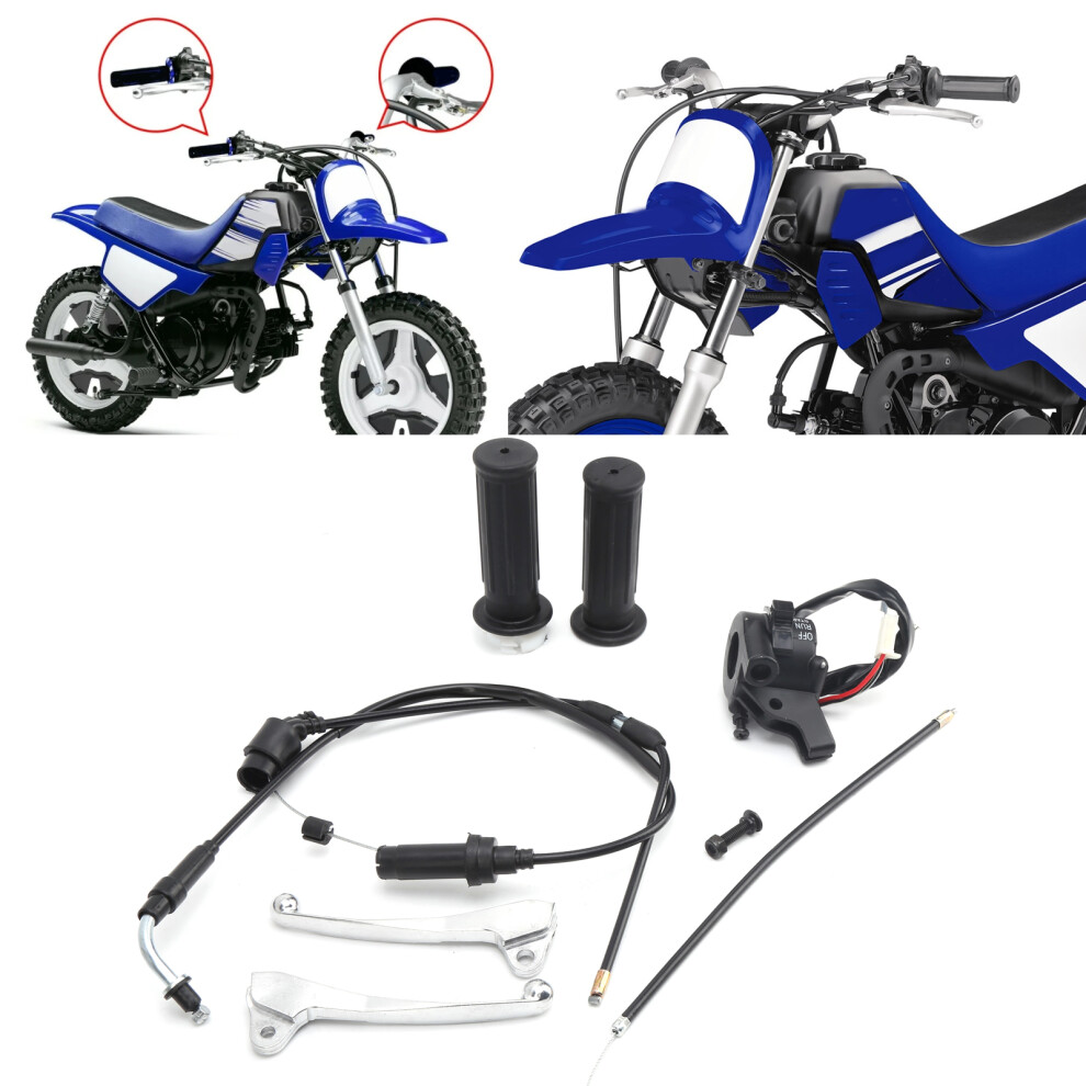 Throttle Grip Cable Brake Lever Kit For Yamaha Yzinger 50 & Peewee Pw50 Durable 4661378808719