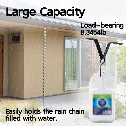 Rain Chain Gutter Adapter with Copper Hook Hanger, V Style Connector for Downspout Garden Use 2