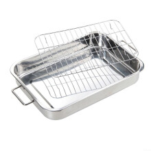 Large Nonstick Roasting Pan with Rack, Durable Oven Safe Tray for Meat and Vegetables 39x28x6cm