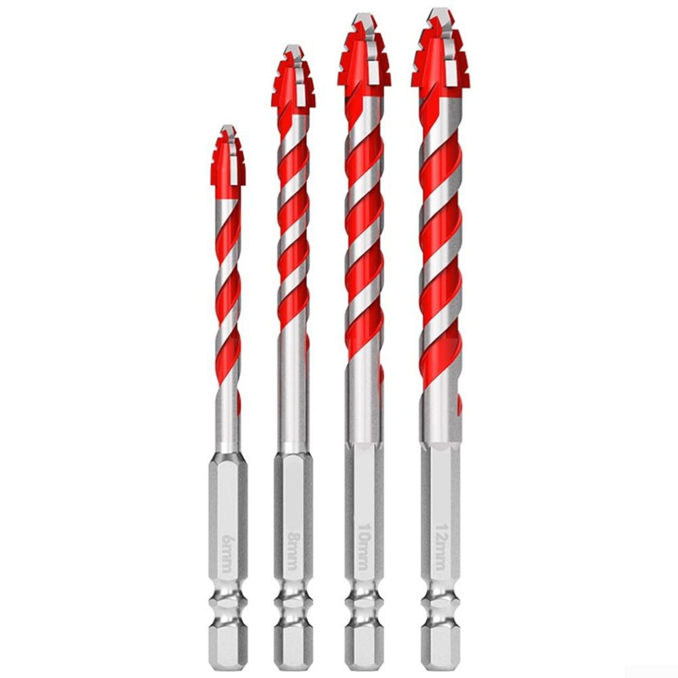 Carbide Drill Bits For Various Materials Metal Wood Plastic 4Piece Set 6Mm 8Mm 10Mm 12Mm 9187378800157