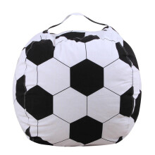 18 Inch Kids Bean Bag Chair with Zipper, Sports Ball Toy Storage Sack for Plush Animals