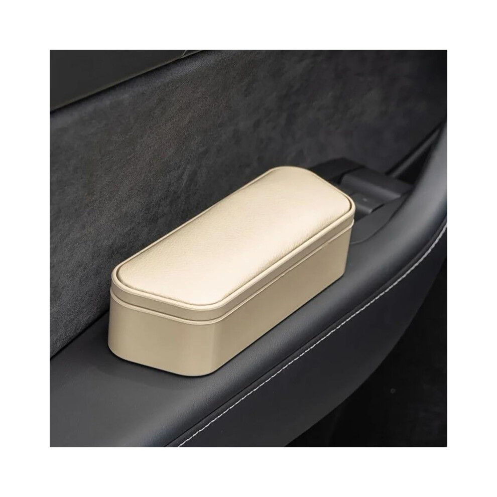 Car Armrest Box Leather Storage Adjustable Height Centre Console Armrest Pad Beige 9199774523387