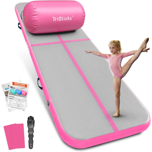 3M Pink Inflatable Gymnastics Mat & Air Roller