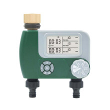 Intelligent Sprinkler System, 2Outlet Irrigation Controller, LED Display, Aluminum Material, Irrigation Timer For Patio