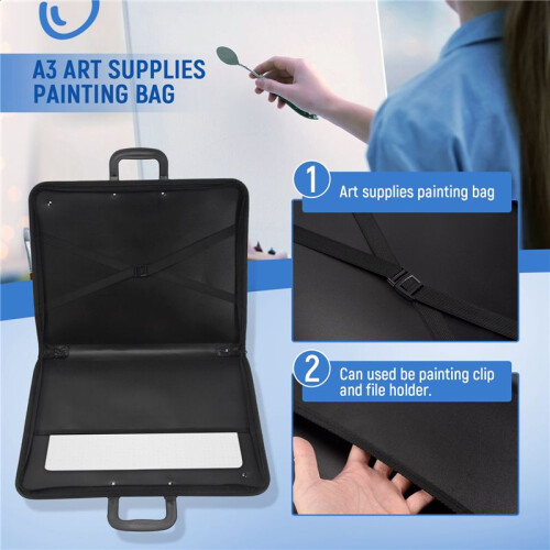 A3 Portfolio Expanding Folder File Organiser Office Document Carry Case 2