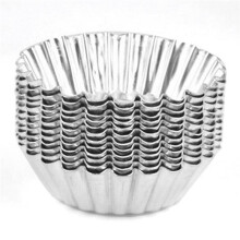 80st Silver Tone Aluminium Äggtårta Form Form Makers Cupcake Cake Kakform Fodrad Form Plåt Bakverktyg