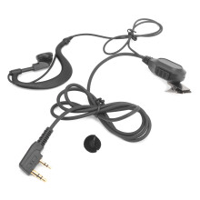 Sluchátko pro vysílačku, závěs ve tvaru G, flexibilní design, headset s tlačítkem a vestavěným mikrofonem a kabelem s pevností v tahu pro