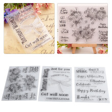 3er Set aus transparentem Gummistempel, DIY-Journaldekoration, 14,7x10,4 cm