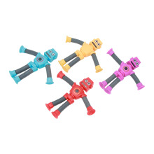 Jouets en forme de ventouse pour enfants - Ensemble de 4 pièces de robots cartoon télescopiques puzzle