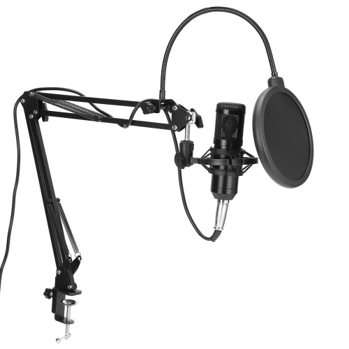 Πυκνωτικό μικρόφωνο για ηχογράφηση podcast, επαγγελματικός εξοπλισμός στούντιο 1