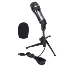 Veelzijdige microfoon voor livestreaming en gaming, cardioïde opnamepatroon voor heldere geluidsopname, gegoten constructie voor duurzaamheid.