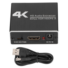 4K HDMI audio extraktor s optickým SPDIF a 3,5 mm výstupom podporuje stereo výstup PCM so širokou kompatibilitou pre domáce zábavné systémy
