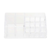 Porta pennelli per trucco con base girevole, organizer per cosmetici con design visivo minimalista ed elegante, struttura in acrilico trasparente e Pe