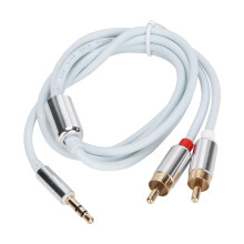 Ääniliitäntä, kaksisuuntainen 3,5 mm:n To2RCA-urossovitin, hyvä johtavuus, kestävyys, vedenpitävä, taipuisa liitinsuoja, 1 m, musta, sopii...