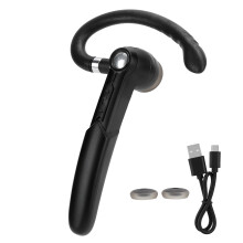Wireless Bluetooth Headset Noise Cancelling Earpiece Rotatable Mic Hands Free Call Smart LED Display Built In Battery For Mobile Phone Tablet Computer