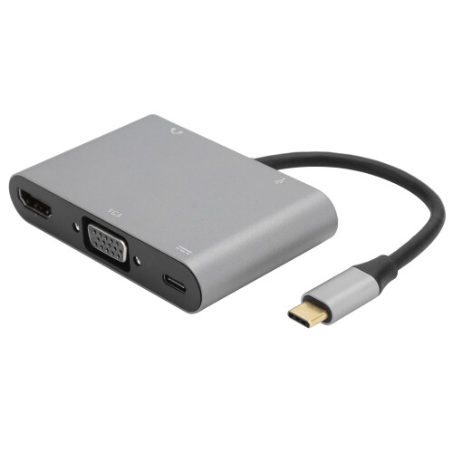 Πολυλειτουργικός διανομέας USB C με θύρες HDMI VGA Audio USB3.0, σταθμός σύνδεσης 5 σε 1 για 1