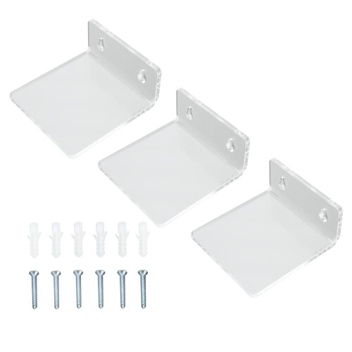 Floating Shelf For Any Color Scheme, Wall-mounted Rack With Strong Load Capacity (3Pcs Clear) 2