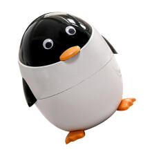 Cute Penguin Trash Can with Lid for Kids Room, Covered Odor Control Animal Waste Basket