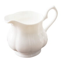 Ceramic Milk Jug 230ml Bone China Creamer Pitcher with NoDrip Spout for European Coffee Serving