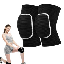 Volleyball Knee Pads Pair Indoor Goalkeeper Protective Elastic Knee Pads For Handball Football Basketball Black Size M
