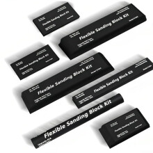 7pcs Black Flexible EVA Sanding Blocks Wet Dry Sanding Multiple Size Options Easy Clean Woodworking Auto Body Detailing