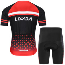 Men's Breathable Quick Dry Cycling Jersey & Padded Shorts Set, Size Adjustable