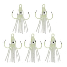 Trolling Lures 5 Pieces Fishing Wobblers Glow Jigs Squid Skirt Crankbait Lure Set