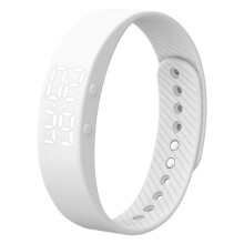 Smart Bracelet Fitness Tracker Pedometer Waterproof Wristband With Vibration Alarm For Men Women Students White