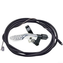 Dropper Seatpost Remote Lever 22mm Aluminum Alloy Internal/External Routing Textured NonSlip Grip Silver