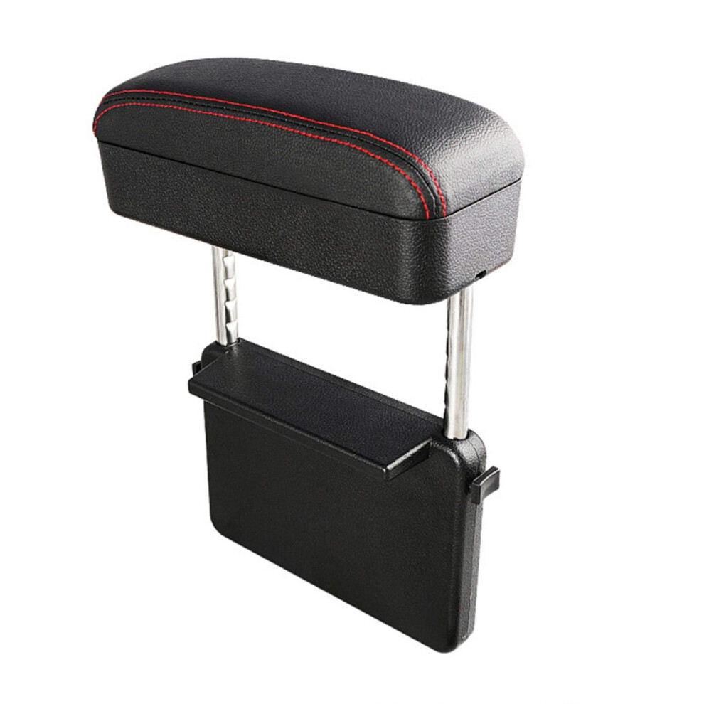 Car Armrest With Adjustable Height Support, Pu Leather Center Console Organizer Extra Storage 9187378801451