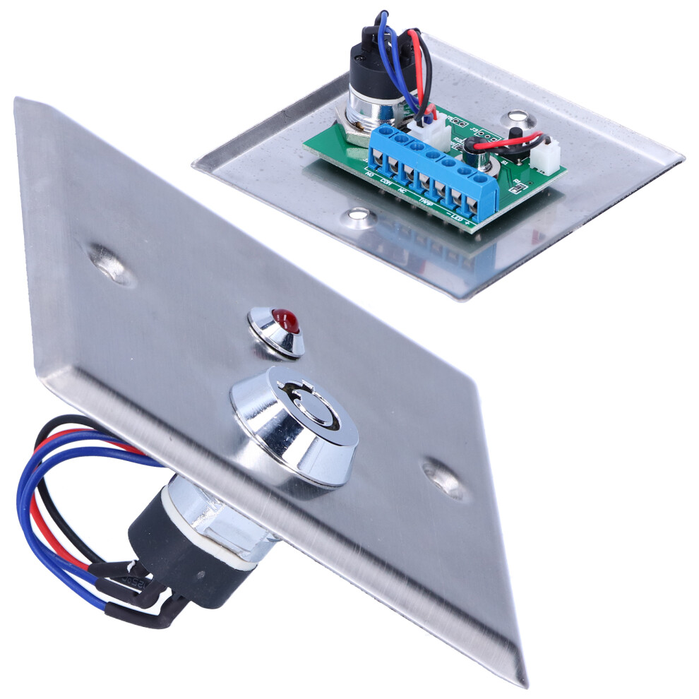 12Vdc Key Lock Switch With Red Led Emergency Door Release 86X86mm Tamper Safe 4981378829584