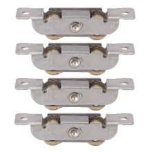 4er Pack Schiebetürrollen Edelstahl Kupferlager Flachrad-Design